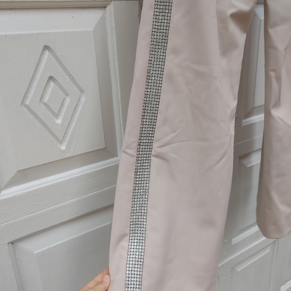Area NYC pale pink cream tuxedo crystal pants sz6 - Picture 12 of 12